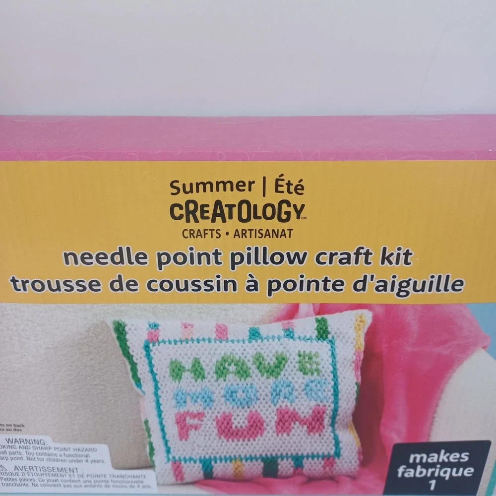 NEW Summer Creatology Needle Point Pillow‎ Craft Kit Gift for Kids Ages 8+
